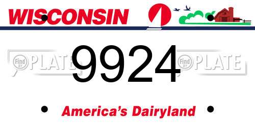 9924 Wisconsin License Plate