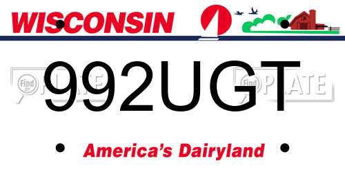 992UGT Wisconsin License Plate