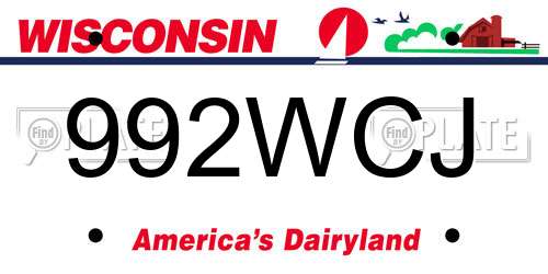 992WCJ Wisconsin License Plate