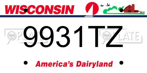 9931TZ Wisconsin License Plate