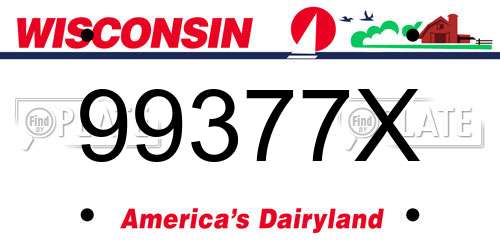 99377X Wisconsin License Plate