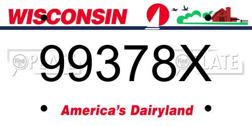 99378X Wisconsin License Plate