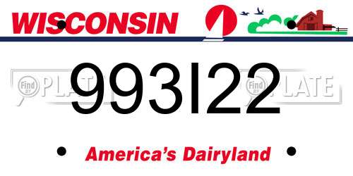 993I22 Wisconsin License Plate