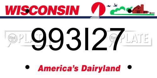 993I27 Wisconsin License Plate