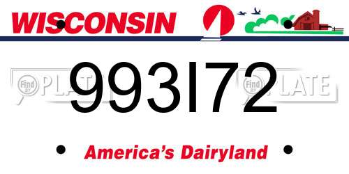 993I72 Wisconsin License Plate