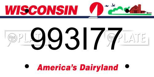 993I77 Wisconsin License Plate