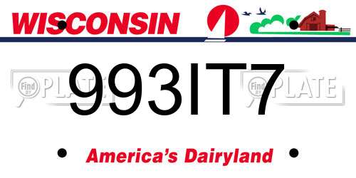 993IT7 Wisconsin License Plate