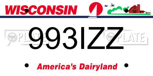 993IZZ Wisconsin License Plate