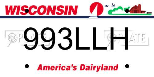993LLH Wisconsin License Plate
