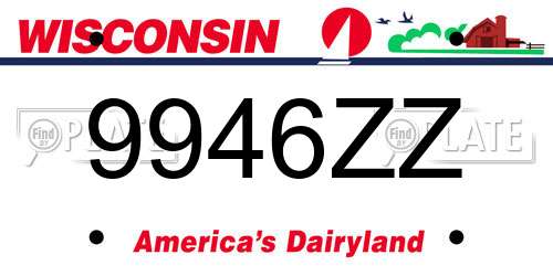 9946ZZ Wisconsin License Plate