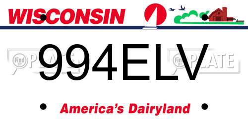 994ELV Wisconsin License Plate