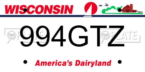 994GTZ Wisconsin License Plate