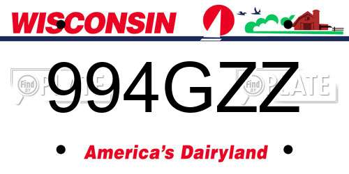 994GZZ Wisconsin License Plate