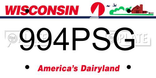 994PSG Wisconsin License Plate