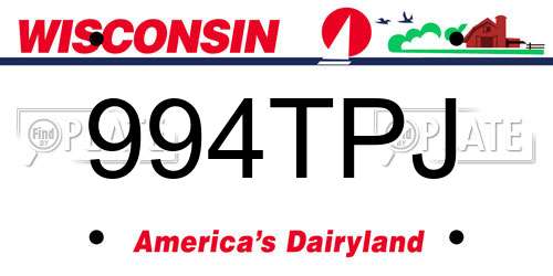 994TPJ Wisconsin License Plate