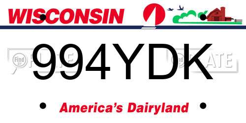 994YDK Wisconsin License Plate