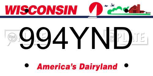 994YND Wisconsin License Plate