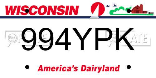 994YPK Wisconsin License Plate