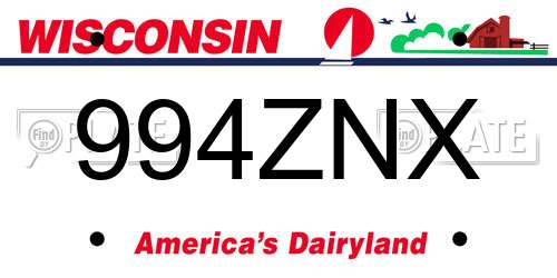 994ZNX Wisconsin License Plate
