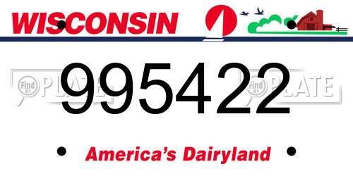 995422 Wisconsin License Plate