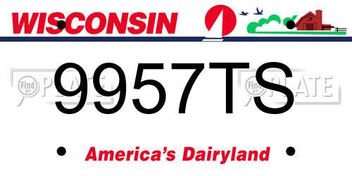9957TS Wisconsin License Plate