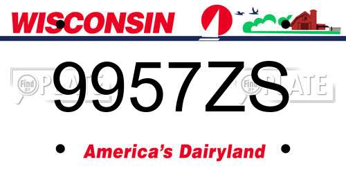 9957ZS Wisconsin License Plate