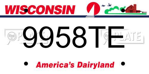 9958TE Wisconsin License Plate