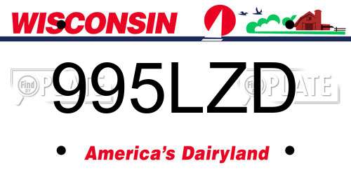 995LZD Wisconsin License Plate