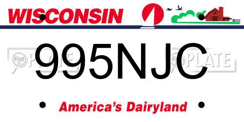 995NJC Wisconsin License Plate