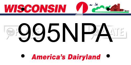 995NPA Wisconsin License Plate