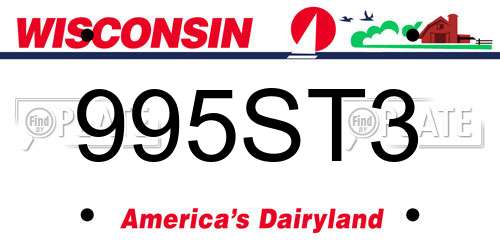 995ST3 Wisconsin License Plate