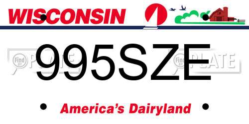 995SZE Wisconsin License Plate