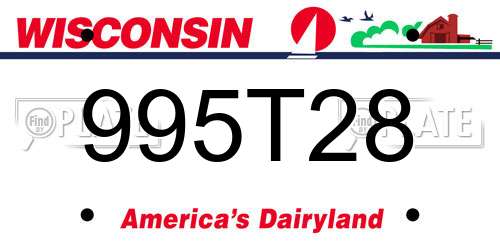 995T28 Wisconsin License Plate