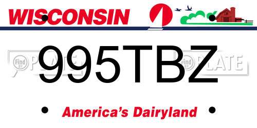 995TBZ Wisconsin License Plate