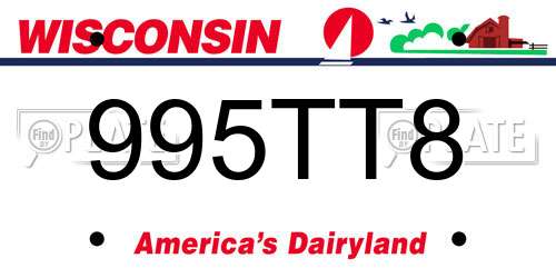 995TT8 Wisconsin License Plate