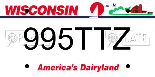 995TTZ Wisconsin License Plate