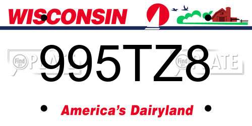 995TZ8 Wisconsin License Plate