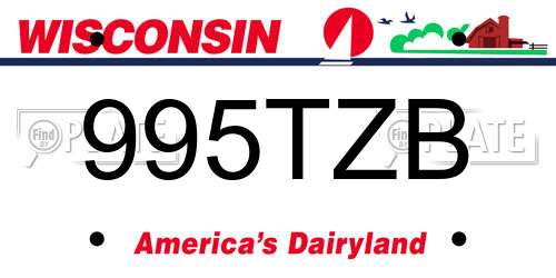 995TZB Wisconsin License Plate