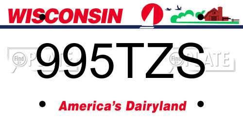 995TZS Wisconsin License Plate