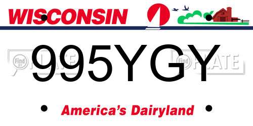 995YGY Wisconsin License Plate