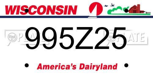 995Z25 Wisconsin License Plate