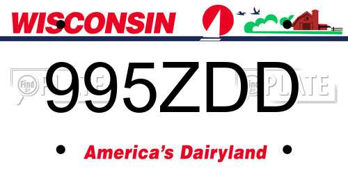 995ZDD Wisconsin License Plate