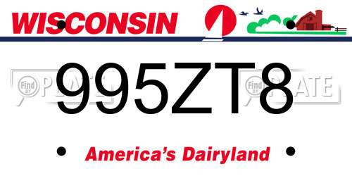 995ZT8 Wisconsin License Plate