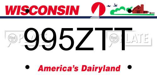 995ZTT Wisconsin License Plate