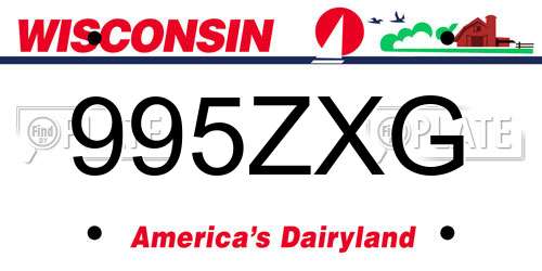 995ZXG Wisconsin License Plate