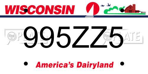 995ZZ5 Wisconsin License Plate