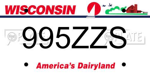 995ZZS Wisconsin License Plate