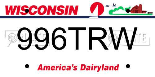 996TRW Wisconsin License Plate