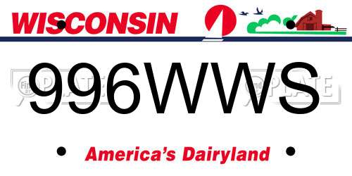 996WWS Wisconsin License Plate