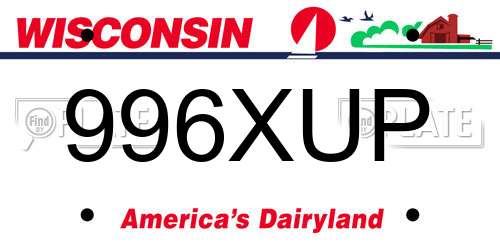 996XUP Wisconsin License Plate